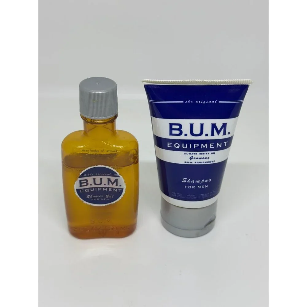 VTG B.U.M. Equipment Men's Shampoo & Shower Gel Travel Set USA Made 2oz‎
